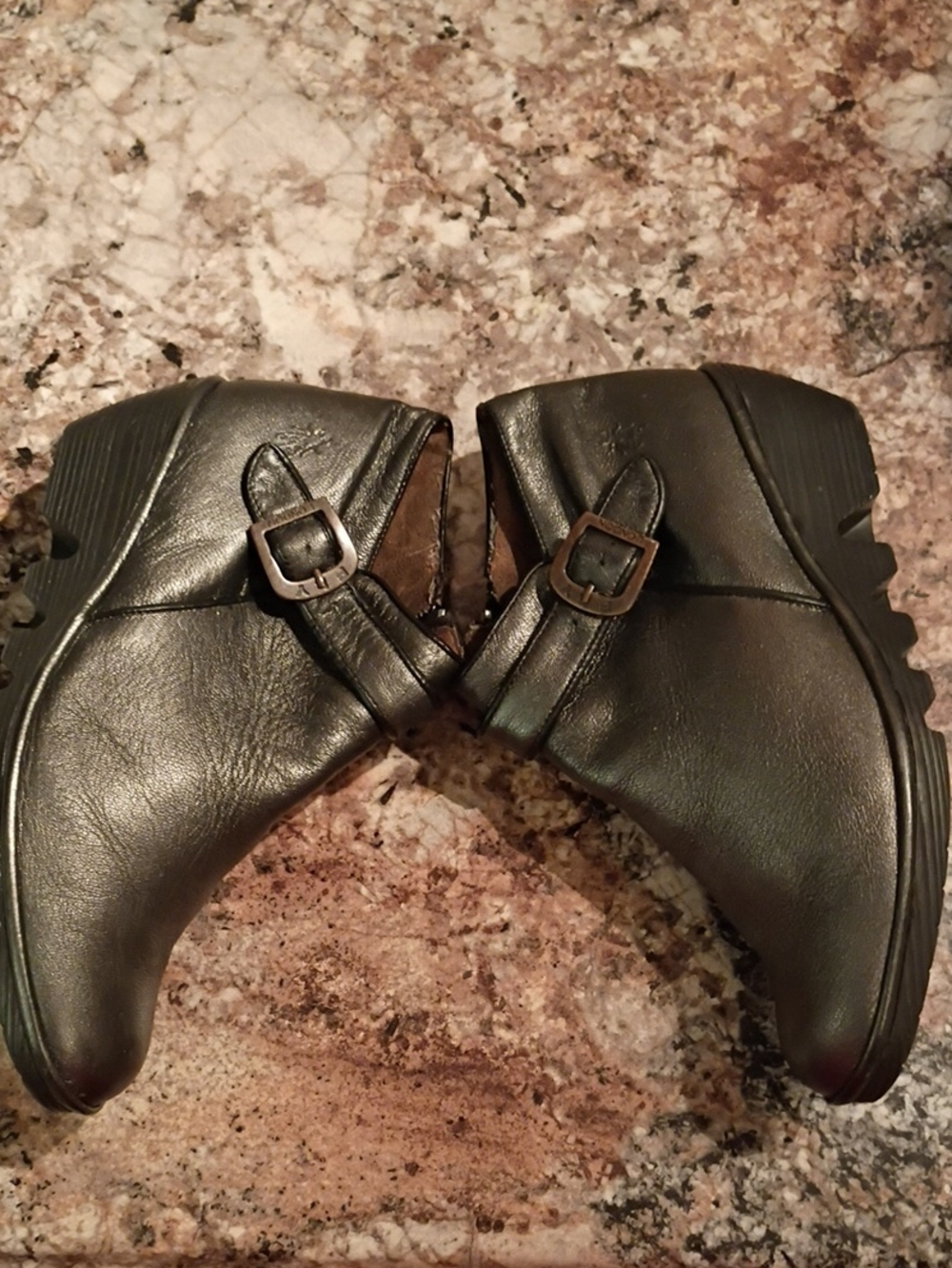 Fly London Pary Leather Wedge Ankle Boots